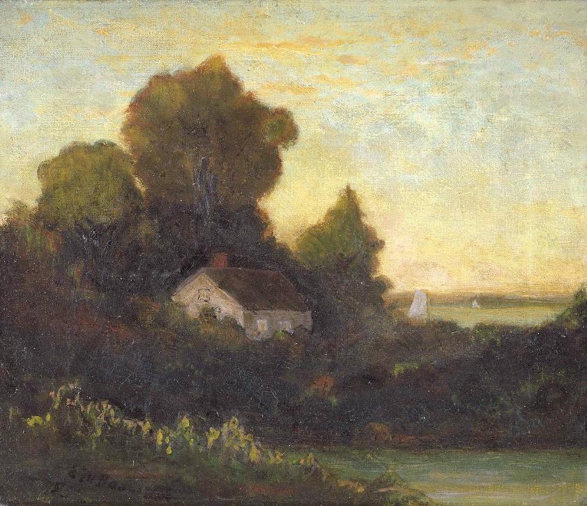 Edward Mitchell Bannister house in woods near lake